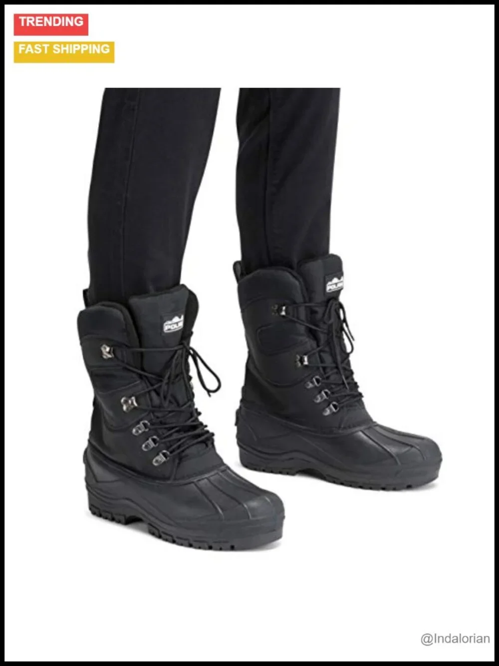 Men's Snow Hiking Waterproof Thermal Boots Lace Up Faux Fur Lined